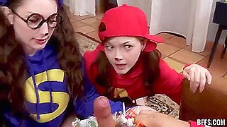 New Trick Or Treat We Will Eat Your Cock Straight From The Candy Bowl (26-10-2025) Hardcore Roleplay Bigtits Foursome Iluvy