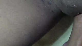Ebony teen pink panty gets creampied by big cock