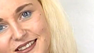 Skinny Blonde Babe Gets Fingered and Fucked on Casting Couch