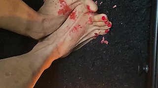 Candle Light on Tiny Feet with Sexy Toes