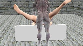 Alien Monster Hard Fucking with Bick Dick