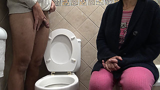 Perverted Stepmom Watching Her Stepson Piss in Front of Her