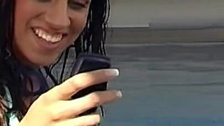 Hot Skinny Exgf Klara Playing Her Pussy in the Pool