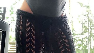 Amateur Jasmin stripping panties and masturbating