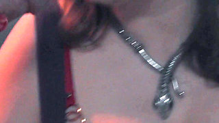 Spitting Blowjob Smoking MILF - Dominant Bitch in Glasses & Leather Gloves Edges & Bites Cock