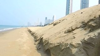 Voyeur - Hot MILF Naked on the Beach and Swimming in the Sea