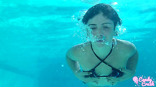 Naughty Brazilian Babe Chilling in the Pool