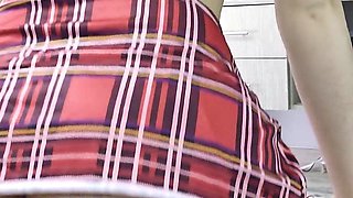 Exclusive! the Vecina Rides in the Sofa! Sexy Uniform Tight
