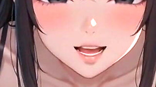 Cute Anime Girls Posing on Bed in Front of You, Ai Animation