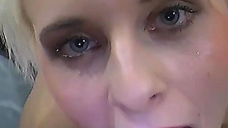 Petite Blonde Gets Into Interracial Gangbang and Bukkake