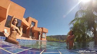 Abigail Mac & Dana DeArmond go for a swim