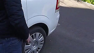 The Teacher Swallows Cock on a Public Street (dick Flash Extreme Public Action!) - Misscreamy