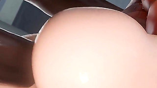 Tracer (overwatch) - Big Ass Blonde Craves BBC, Rough Deepthroat & Anal Creampie