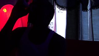 Bootylicious ebony riding a black dick and giving head