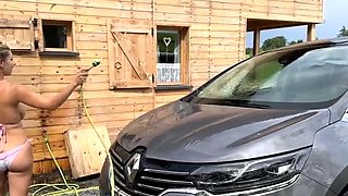 Katerina-Hartlova - Washes Car In Bikini And Naked Play