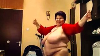 Big-Titted BBW Granny Dances on Webcam