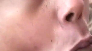 Kim Pleasures a cheating slut with tattoos and brown hair spreads her legs to get her pussy stretched