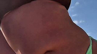 Naughty Blonde Pees in the Ocean Outdoor and Swimming Underwater