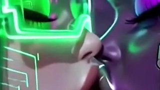 Beautiful Aliens Kiss on Nice Music, Ai Animation