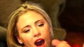 Tight Blonde Amateur Takes a Facial