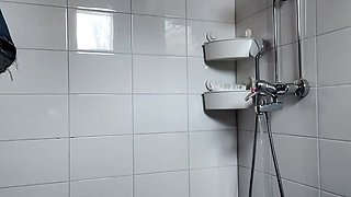 Horny Busty Mom Masturbates Hairy Pussy in Hot Shower - Homemade HD