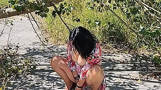 50 Plus Mature Beauty Masturbates Outdoor