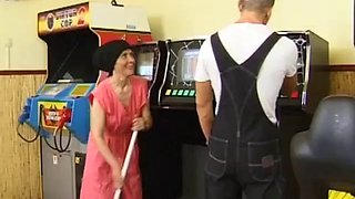 Muscular guy fucks ugly granny