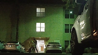 Thick BBW Wife in Lingerie in Public Hotel Parking Lot! Badblondiemonroe