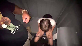 Pissing in Porta Potty