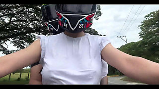 I Picked up My Favorite Client From Didi Without a Bra and Touched My Big Tits Again