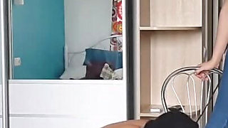 Masked female dominates her pet slave: Part 1
