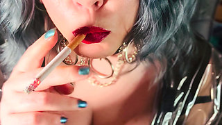 She's A PVC Dream! Tina Snua Smokes 2 Cigarettes With Drifts, Snap Inhales & OMI. Cough, Smoking Smoker