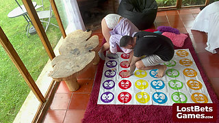 Amelia and Lucas are twisting up the heat with a strip Twister