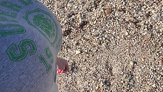 Tits, Hairy Pussy and Ass Out on the Beach!!