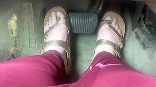Pedal Pumping in Sandals - Driving with One Foot on Gas and Other on Brake