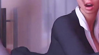 My Boss Secretary Fucks Me in the Office While the Boss Is Right There and He Catches Us