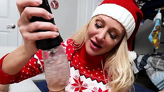 Stepmom got stepson a pocket pussy for Christmas