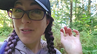 Hiker Pees on a Log