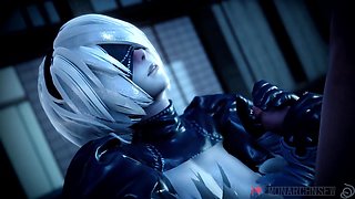 Nier Automata Yorha 2b and Big Cock by Monarchnsfw Animation with Sound 3D Hentai Porn Sfm
