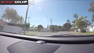 AUBREY BLACK FAUX UBER RAUNCHY ROMP IN TRUCK AND DRIVING BJ