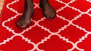 Asmr Nylon Walking on Carpet - Sheer Stockings Feet and Soft Footstep Sounds