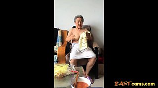 Asian 80 Granny After bath