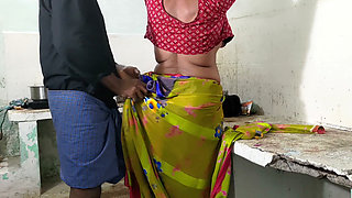 Uncut Homemade Romance Hot Mother-in-law's Kitchen Counter Action While Cooking