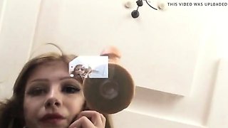 Horny Chick having fun with dildo for you