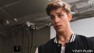 Fit MILF Justine Fucks a Young Stud in His Classic Car justine jakobs, parker ambrose