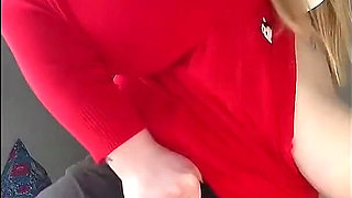 Young Teacher in Cardigan Cleavage Bouncing Tits Fall Out