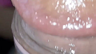 Hot Maid Close-up Blowjob and Oil Massage in Kitchen.