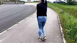 Public Pissing Blooper. Busted by Passing Cars! Timing Fail