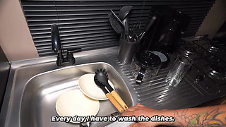 My Sister-in-law Makes Me Fuck Her for Not Cleaning the Kitchen