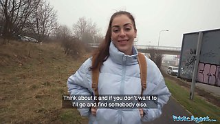 Aliastar's public sex game ends with a hot cumshot on her big cock after a loss!